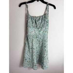 Women's Floral Mini Dress, XS, Blue
